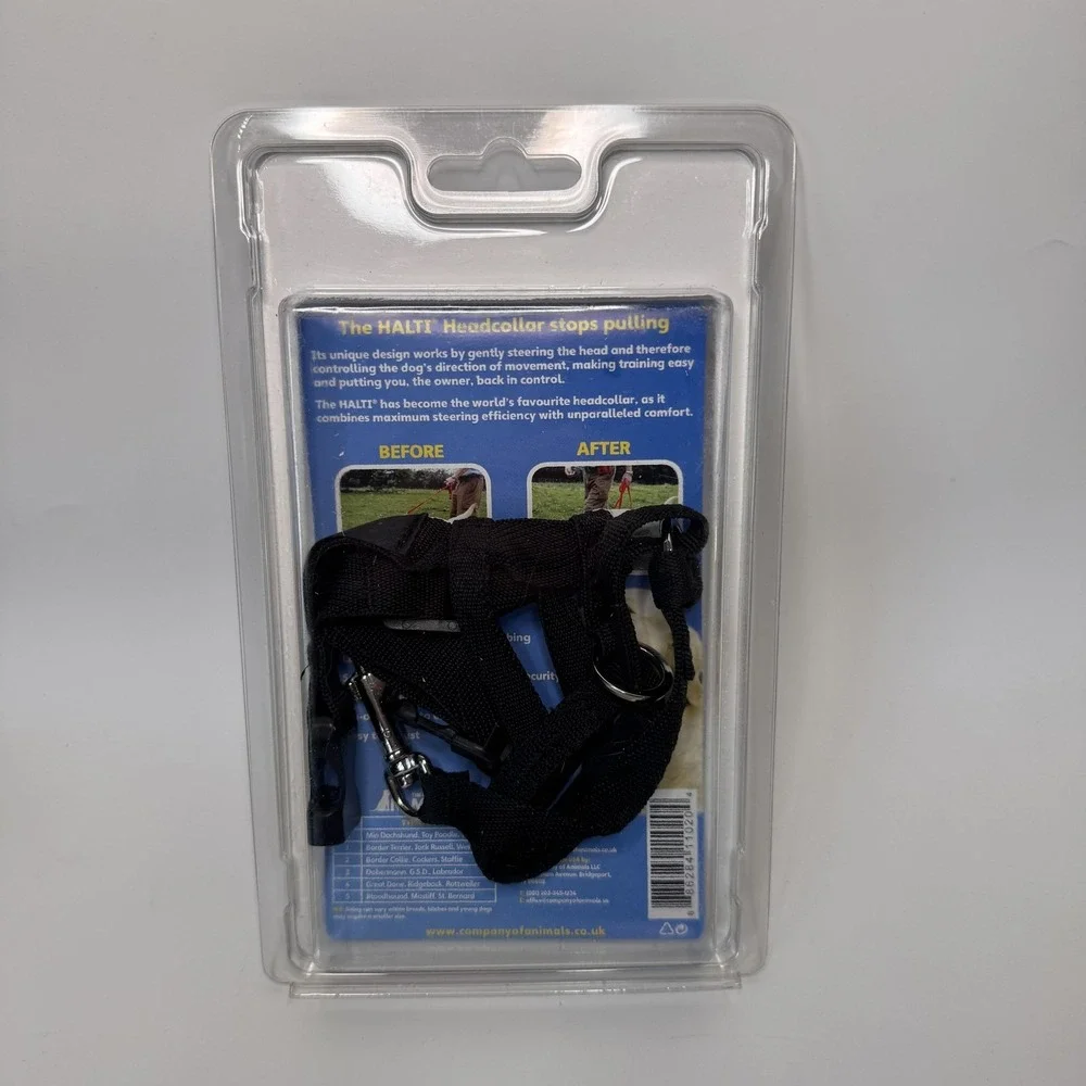 Halti Headcollar Size 0 XXS Black Nylon Dog Head Collar Stops Pulling Kindly